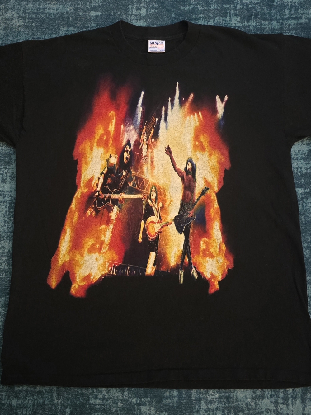 Kiss Concert Tour 2000 Black Graphic Band Short Sleeve Tee -